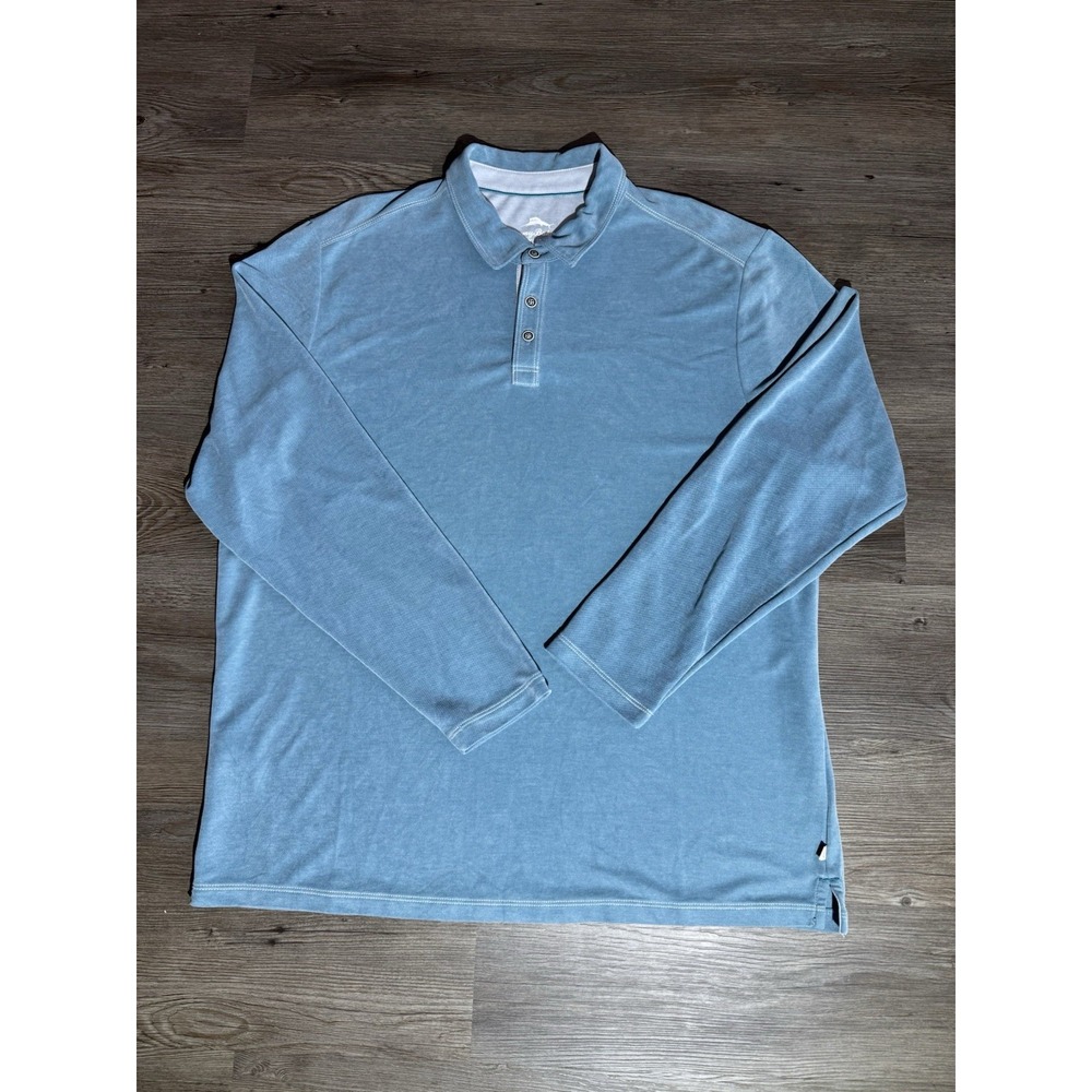 Tommy Bahama Men's XL Light Blue Long Sleeve Shirt Tencel Lyocell Blend Casual